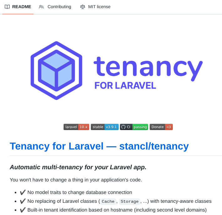 Archtechx Tenancy screenshot
