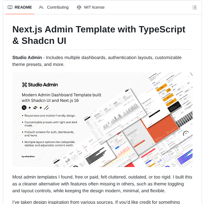 Arhamkhnz Next Shadcn Admin Dashboard screenshot