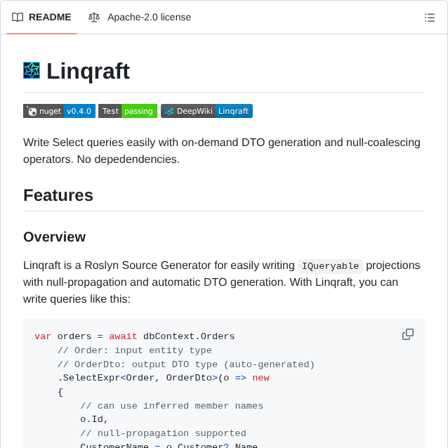 Arika0093 Linqraft screenshot