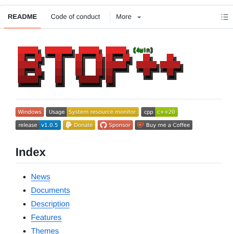 Aristocratos Btop4win screenshot