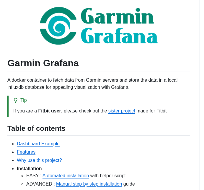 Arpanghosh8453 Garmin Grafana screenshot