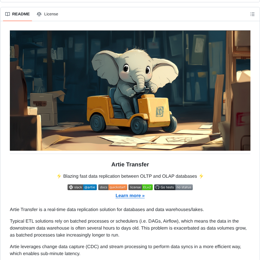 Artie Labs Transfer screenshot