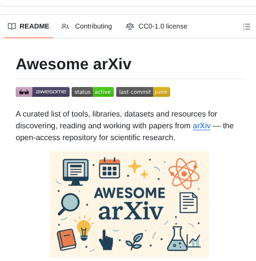Artnitolog Awesome Arxiv screenshot