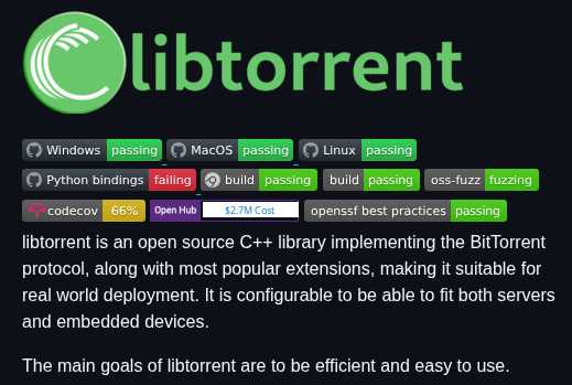 Arvidn Libtorrent screenshot