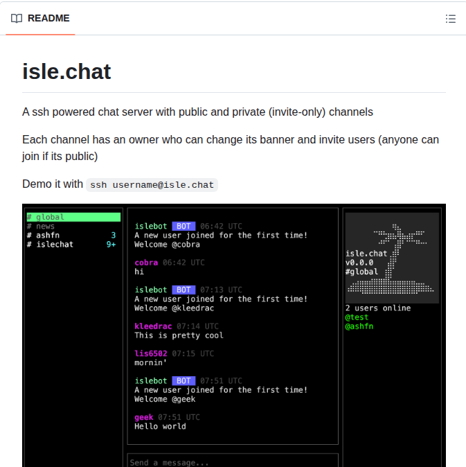 Ashfn Islechat screenshot