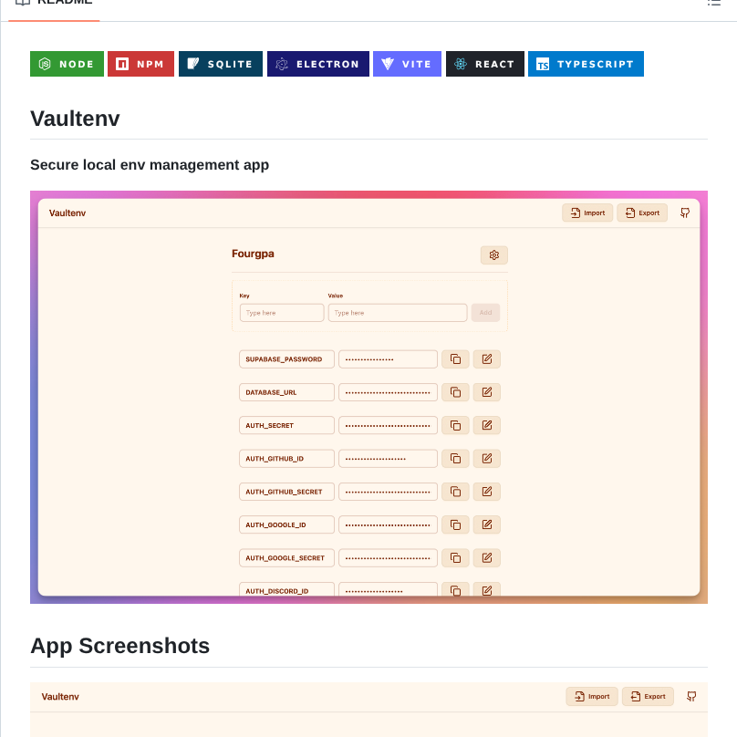 Atasoya Vaultenv screenshot
