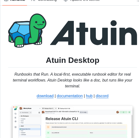 Atuinsh Desktop screenshot