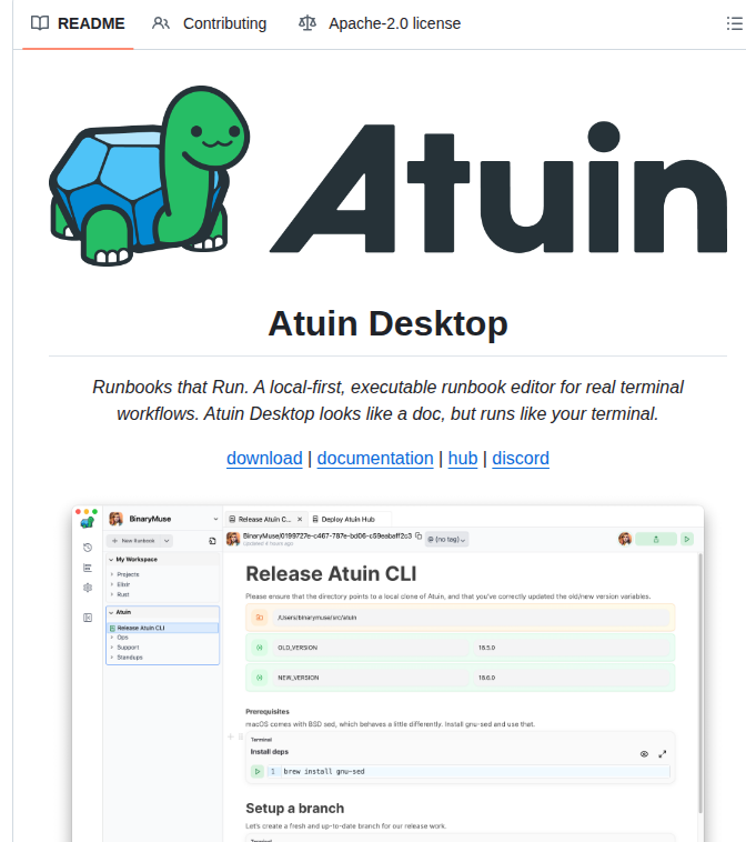 Atuinsh Desktop screenshot