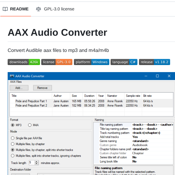 Audiamus Aaxaudioconverter screenshot
