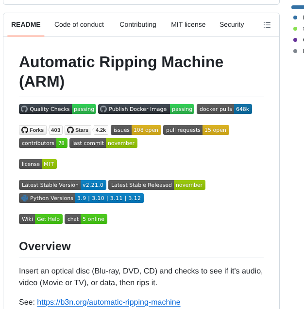Automatic Ripping Machine Automatic Ripping Machine screenshot