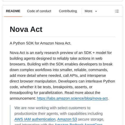Aws Nova Act screenshot