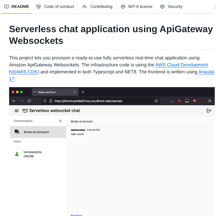 Aws Samples Websocket Chat Application screenshot