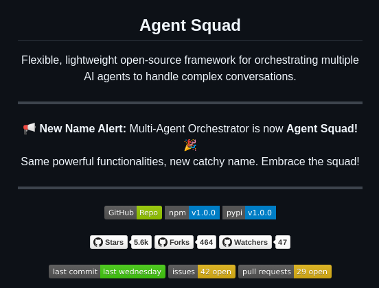 Awslabs Agent Squad screenshot