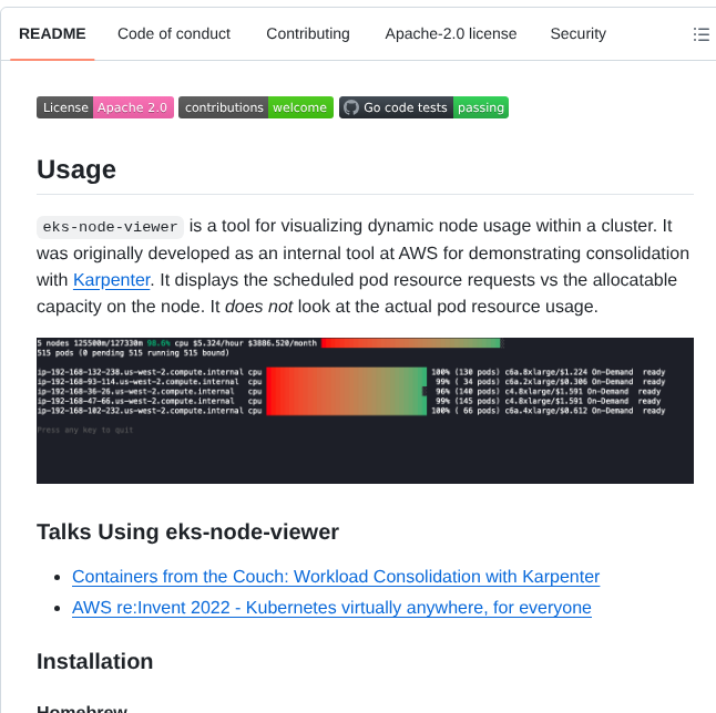 Awslabs Eks Node Viewer screenshot