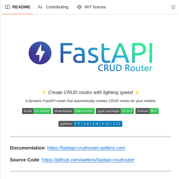 Awtkns Fastapi Crudrouter screenshot