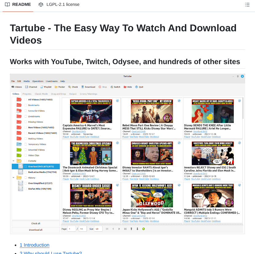 Axcore Tartube screenshot