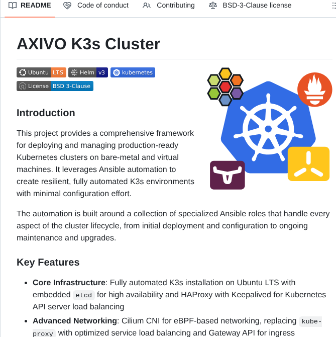 Axivo K3s Cluster screenshot
