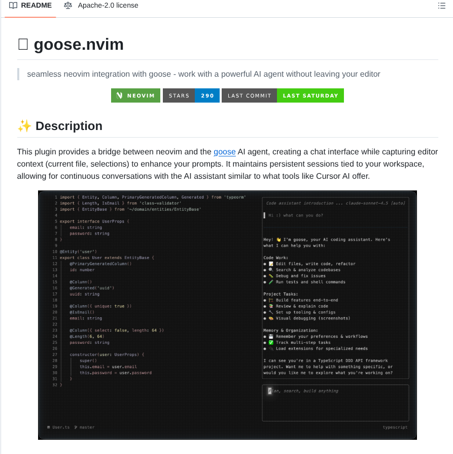Azorng Goose.nvim screenshot