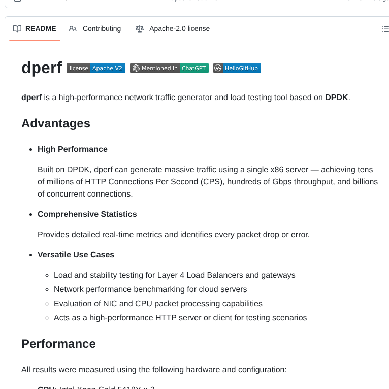 Baidu Dperf screenshot