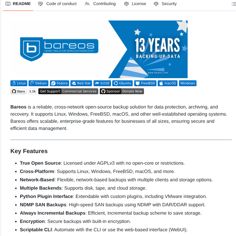 Bareos Bareos screenshot