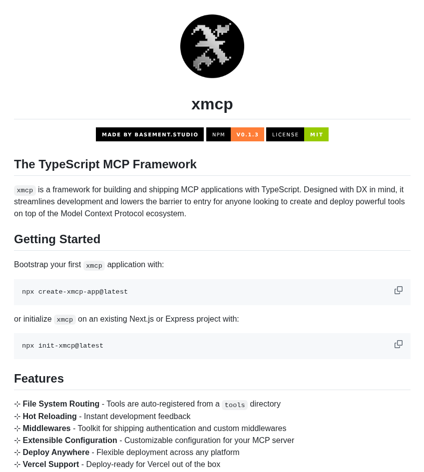 Basementstudio Xmcp screenshot
