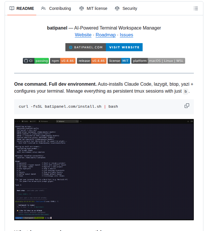 Batiai Batipanel screenshot