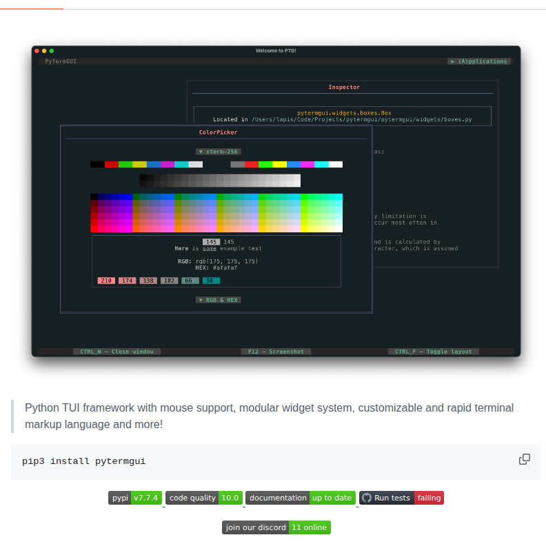 Bczsalba Pytermgui screenshot