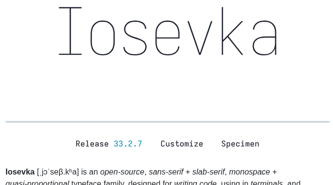 Be5invis Iosevka screenshot