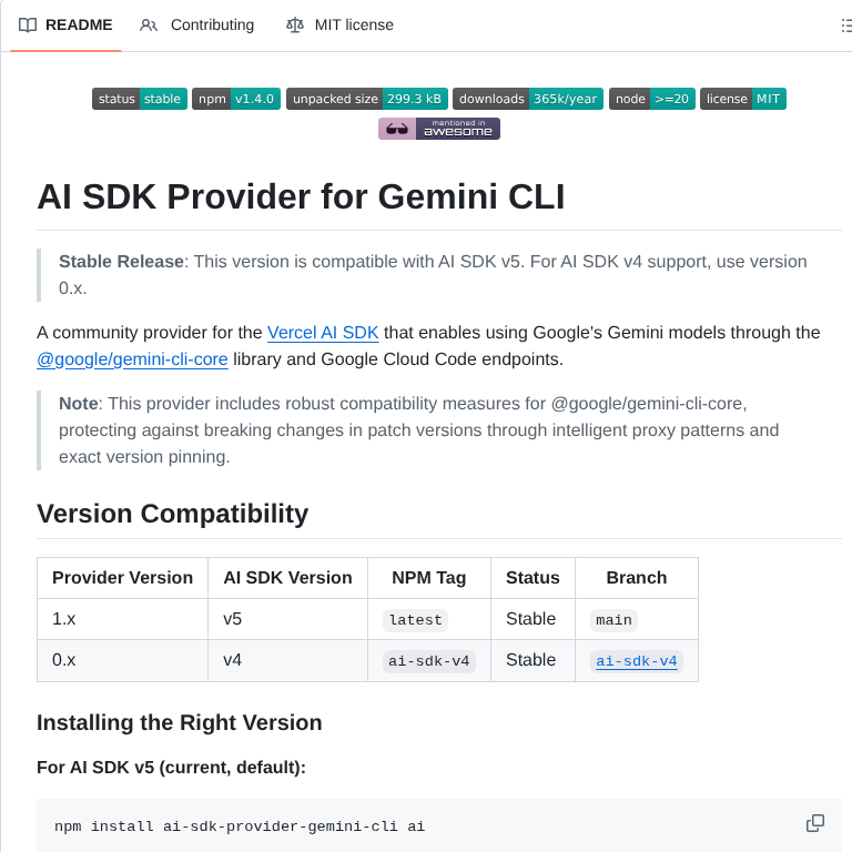 Ben Vargas Ai Sdk Provider Gemini Cli screenshot