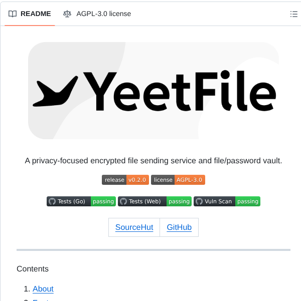Benbusby Yeetfile screenshot