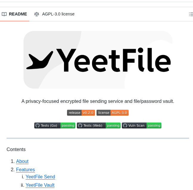 Benbusby Yeetfile screenshot
