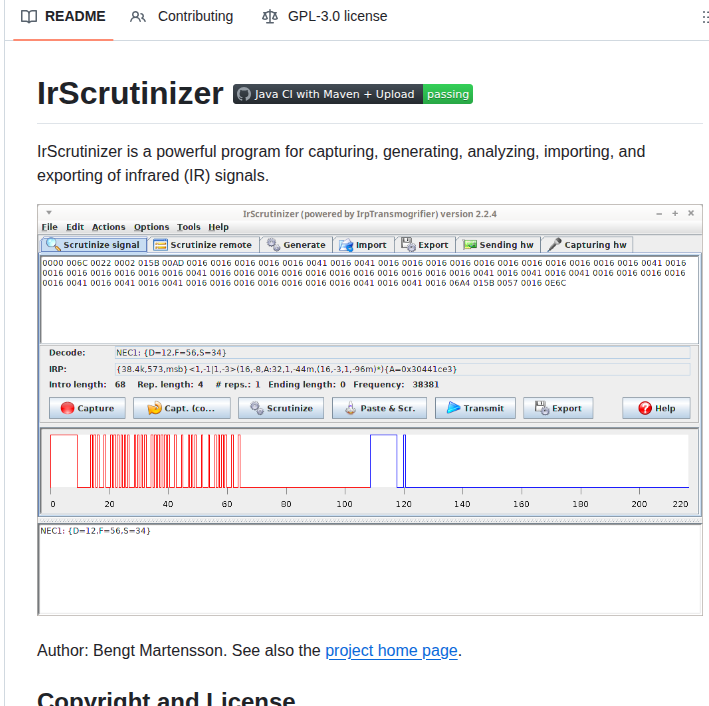 Bengtmartensson Irscrutinizer screenshot