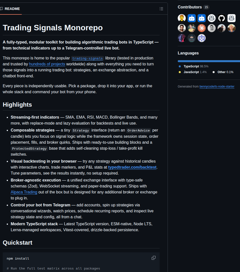 Bennycode Trading Signals screenshot