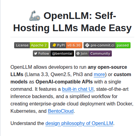 Bentoml Openllm screenshot