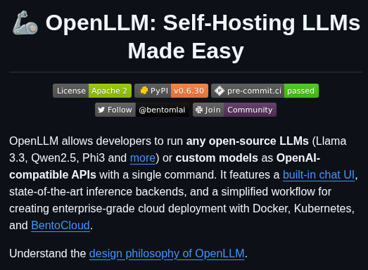 Bentoml Openllm screenshot