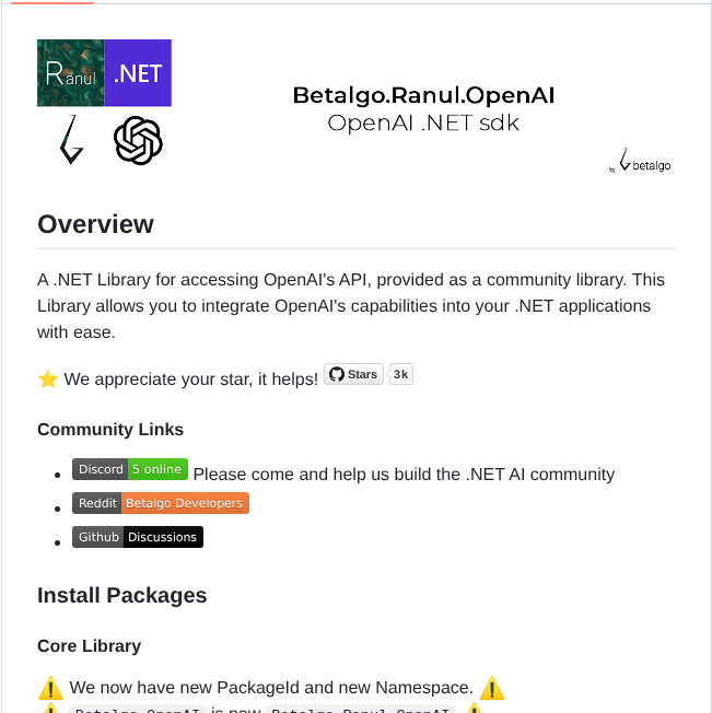 Betalgo Openai screenshot