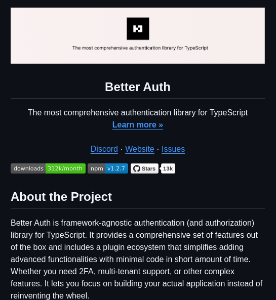 Better Auth Better Auth screenshot