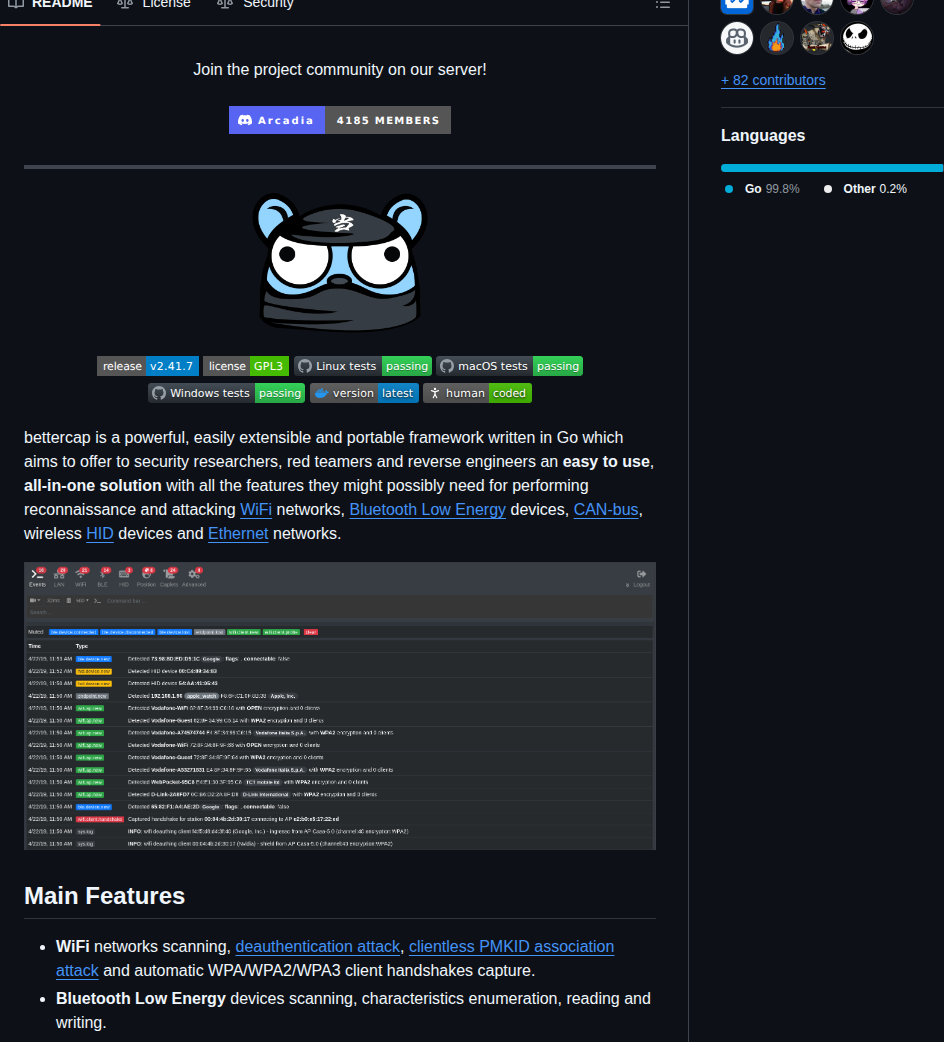 Bettercap Bettercap screenshot