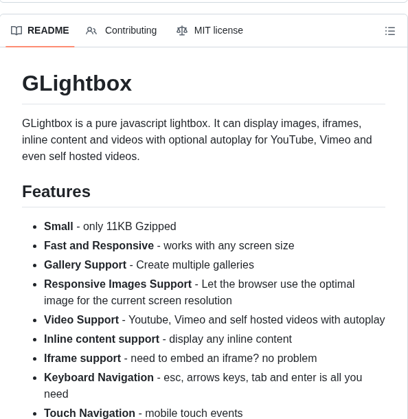 Biati Digital Glightbox screenshot