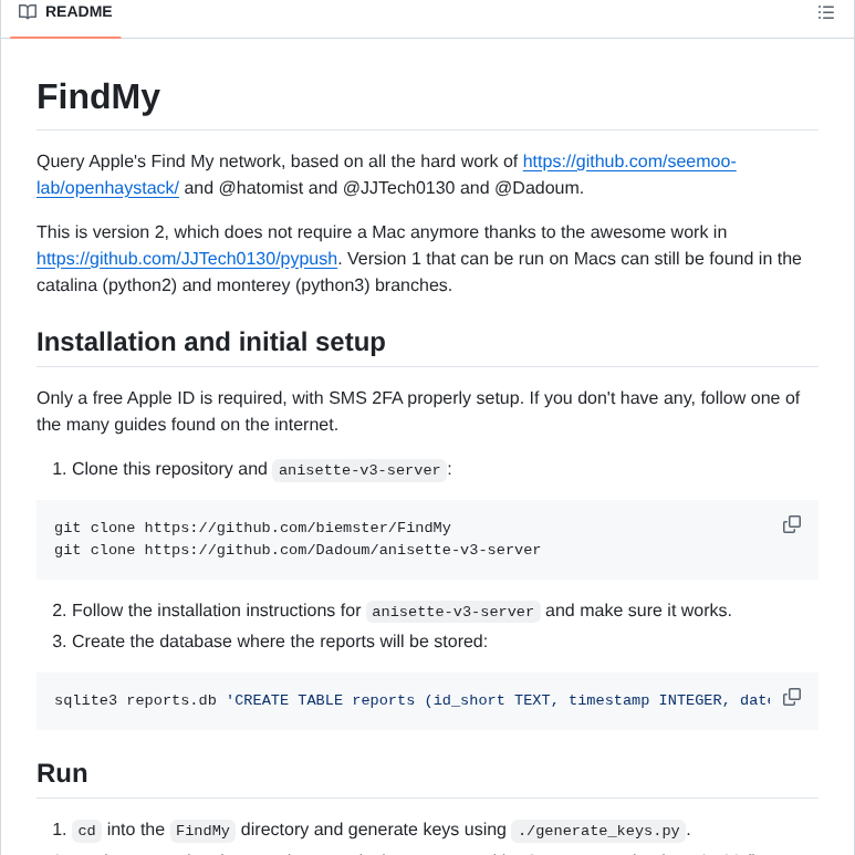 Biemster Findmy screenshot