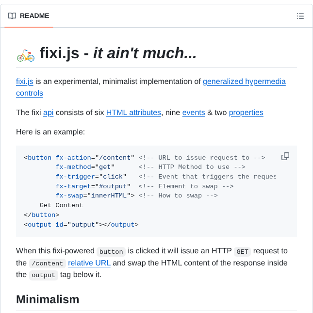 Bigskysoftware Fixi screenshot