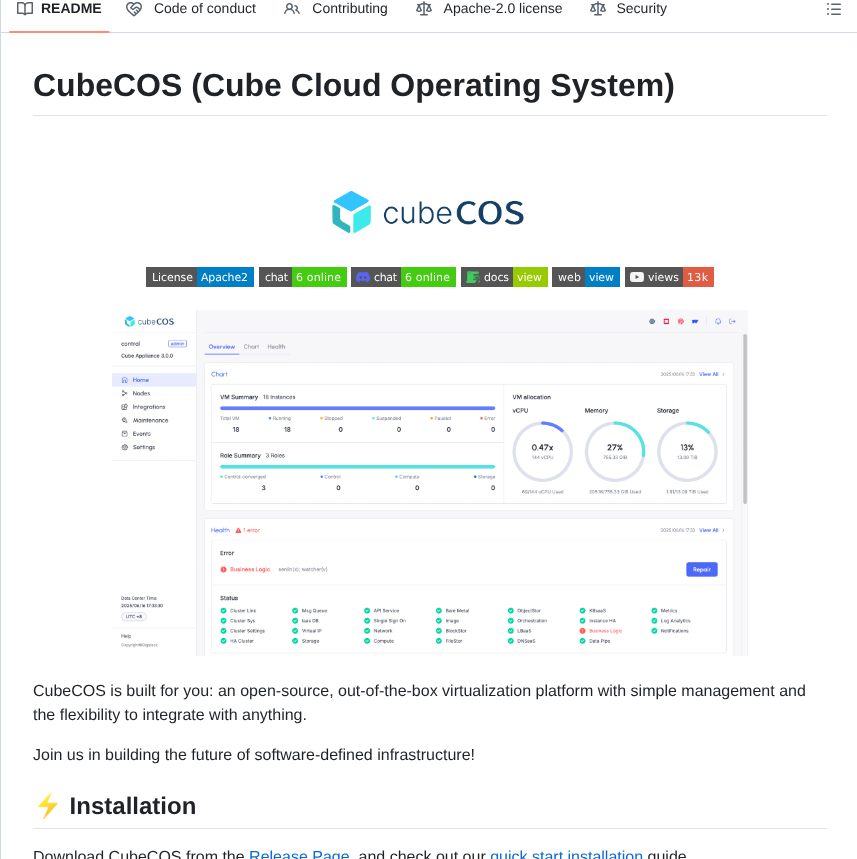 Bigstack Oss Cubecos screenshot