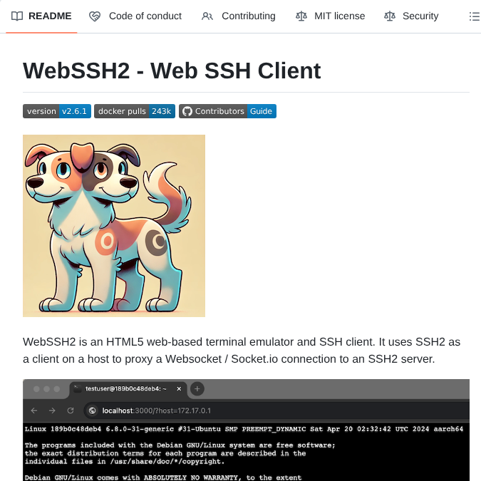 Billchurch Webssh2 screenshot