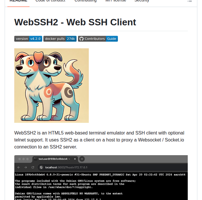 Billchurch Webssh2 screenshot