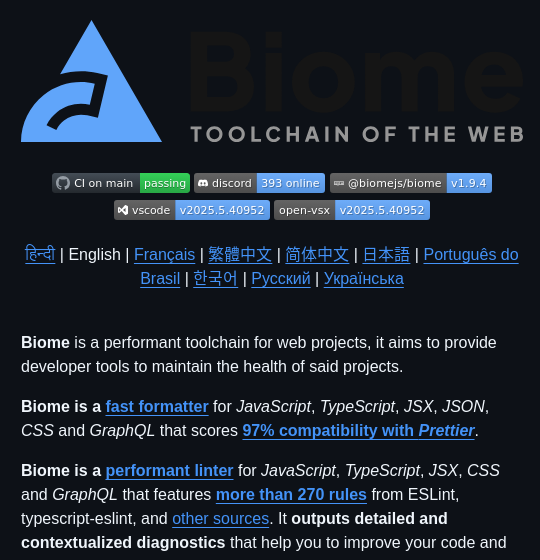 Biomejs Biome screenshot