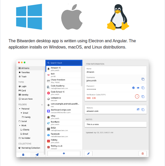 Bitwarden Desktop screenshot