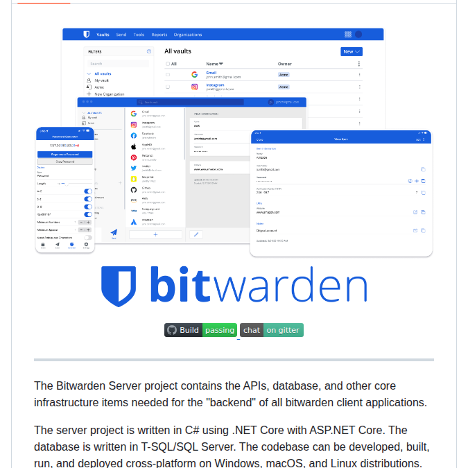 Bitwarden Server screenshot