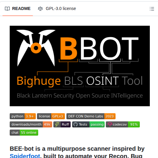 Blacklanternsecurity Bbot screenshot