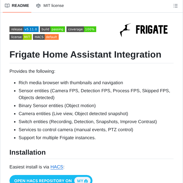 Blakeblackshear Frigate Hass Integration screenshot