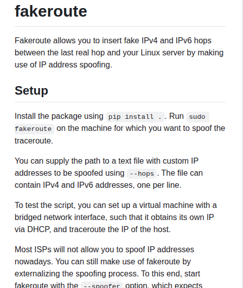 Blechschmidt Fakeroute screenshot